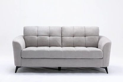 Callie - Woven Fabric Sofa 3-seat, tufted back, black angled legs by Unique Piece Furniture on Tampa Home & Garden Store