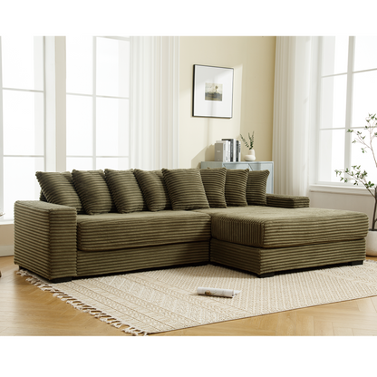 The Oversized Corduroy L Shaped Living Room Sofa