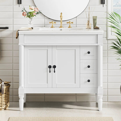 Bathroom Vanity With Ceramic Sink and Soft Close