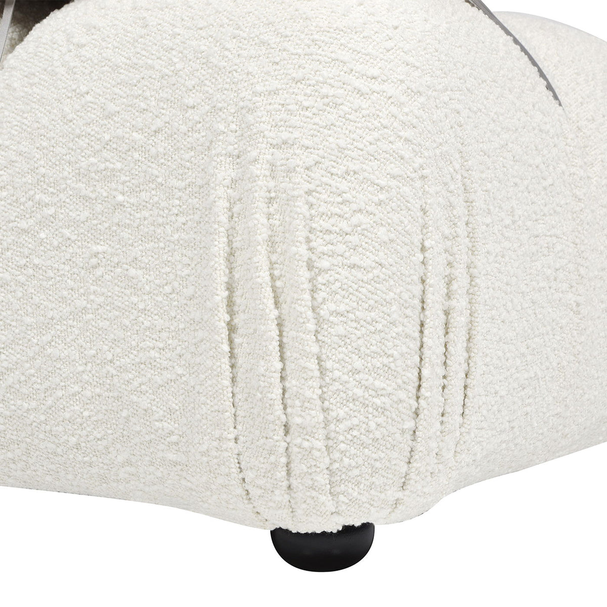 Bubble Modular Lounge Arm Chair white boucle upholstery with black feet by HouseOfZazla on Tampa Home & Garden Store