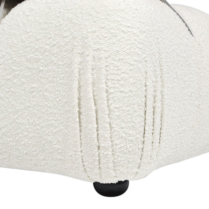 Bubble Modular Lounge Arm Chair white boucle upholstery with black feet by HouseOfZazla on Tampa Home & Garden Store