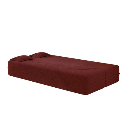 Modern Floor Sleeper Sofa Bed And Two Pillows