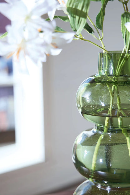 Renethorne Green Glass Vase 9 Inch Modern Decor