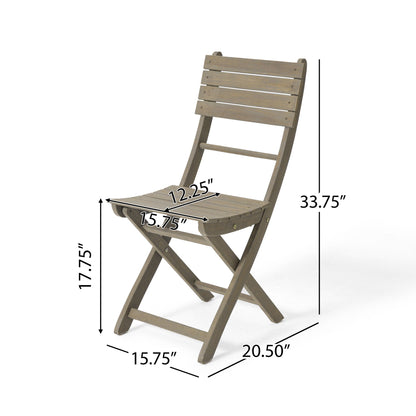 Outdoor Foldable Wood Dining Chair Set of Two
