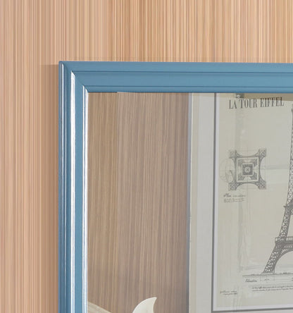 Traditional wall mirror with blue wood veneer frame by HouseOfZazla on Tampa Home & Garden Store
