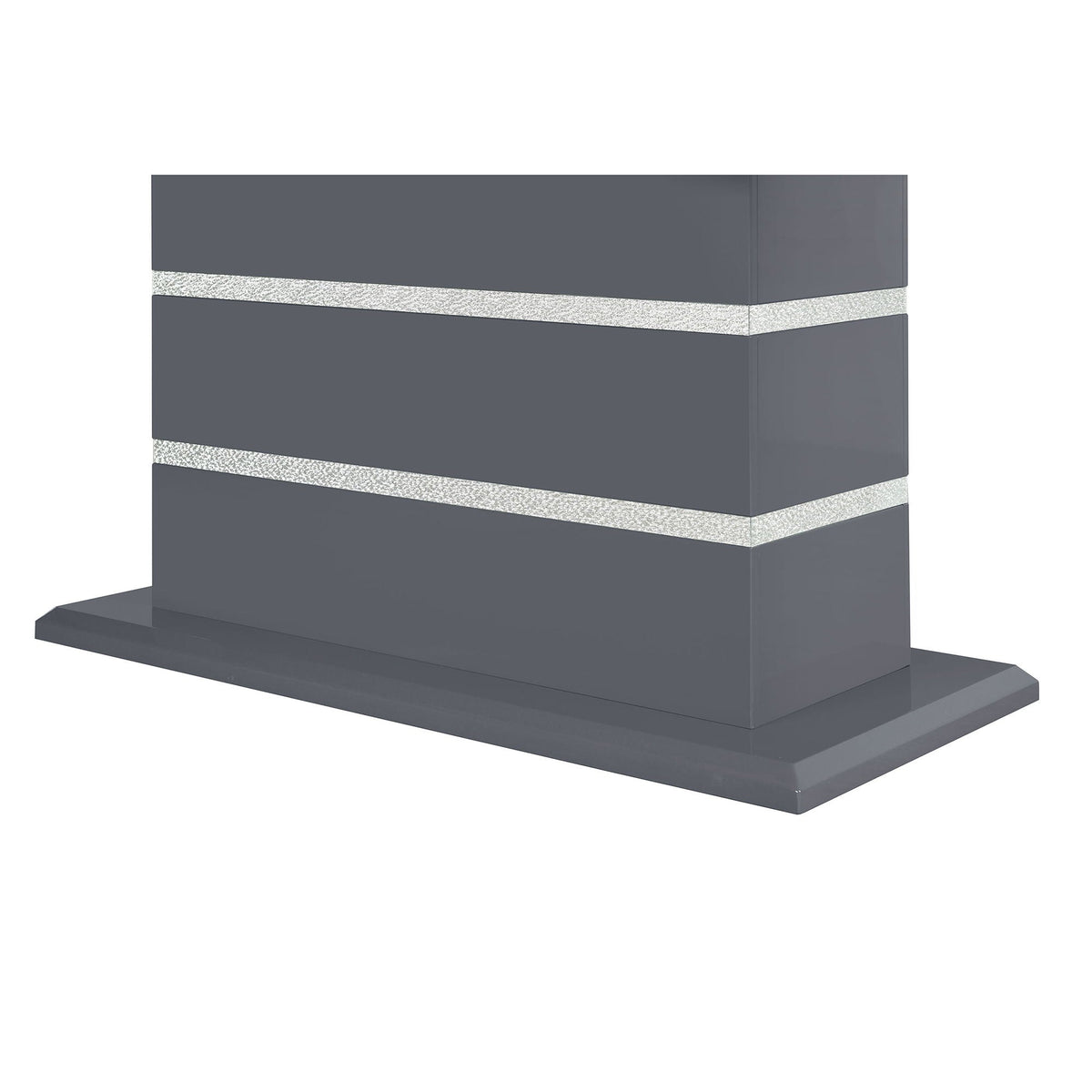 Ariya dining table base in dark gray high gloss with silver textured bands by HouseOfZazla on Tampa Home & Garden Store