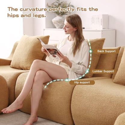 Soft Teddy Fabric and Modern Boneless Sofa
