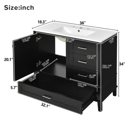 Bathroom Vanity With Sink Solid Wood Cabinet