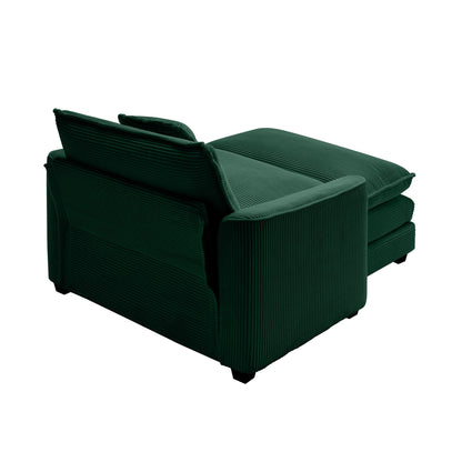 Classic Modern Deep Seat Chair and Footstool Set
