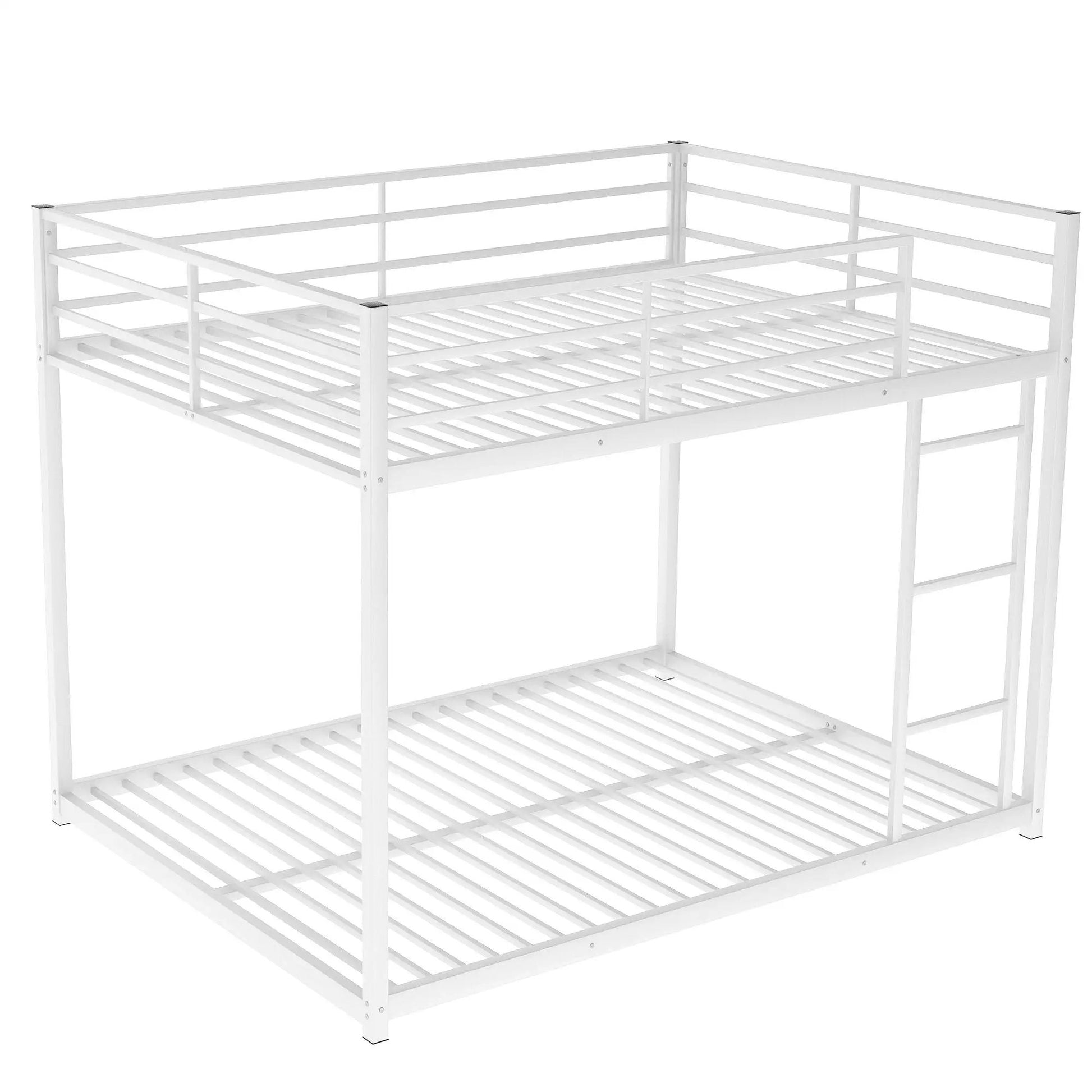 Metal bunk bed frame with ladder and rails, low-profile design on Tampa Home & Garden Store