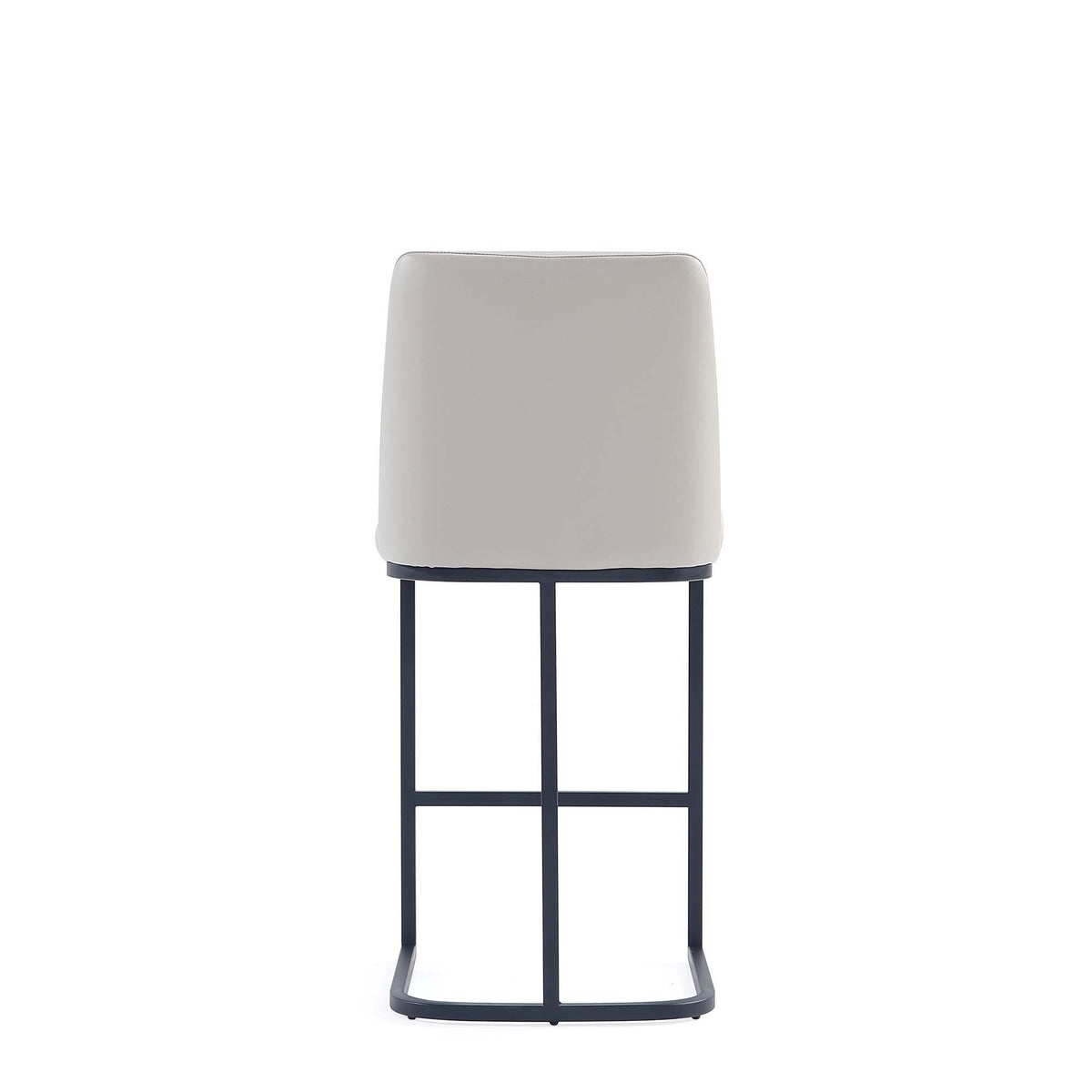 Serena Counter Stool beige upholstered seat with back, black metal frame, counter height 24-27 in on Tampa Home & Garden Store