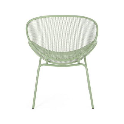 Elba Contemporary Chair Set armless mint green metal mesh HouseOfZazla on Tampa Home & Garden Store