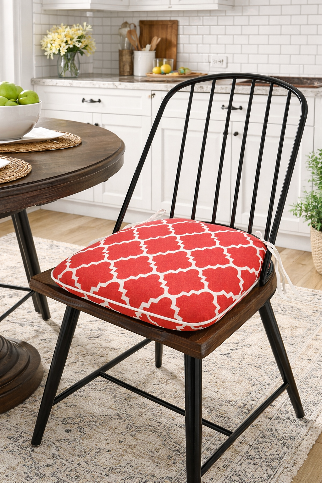 Outdoor Chair Cushions and Plaid Red Patio Set
