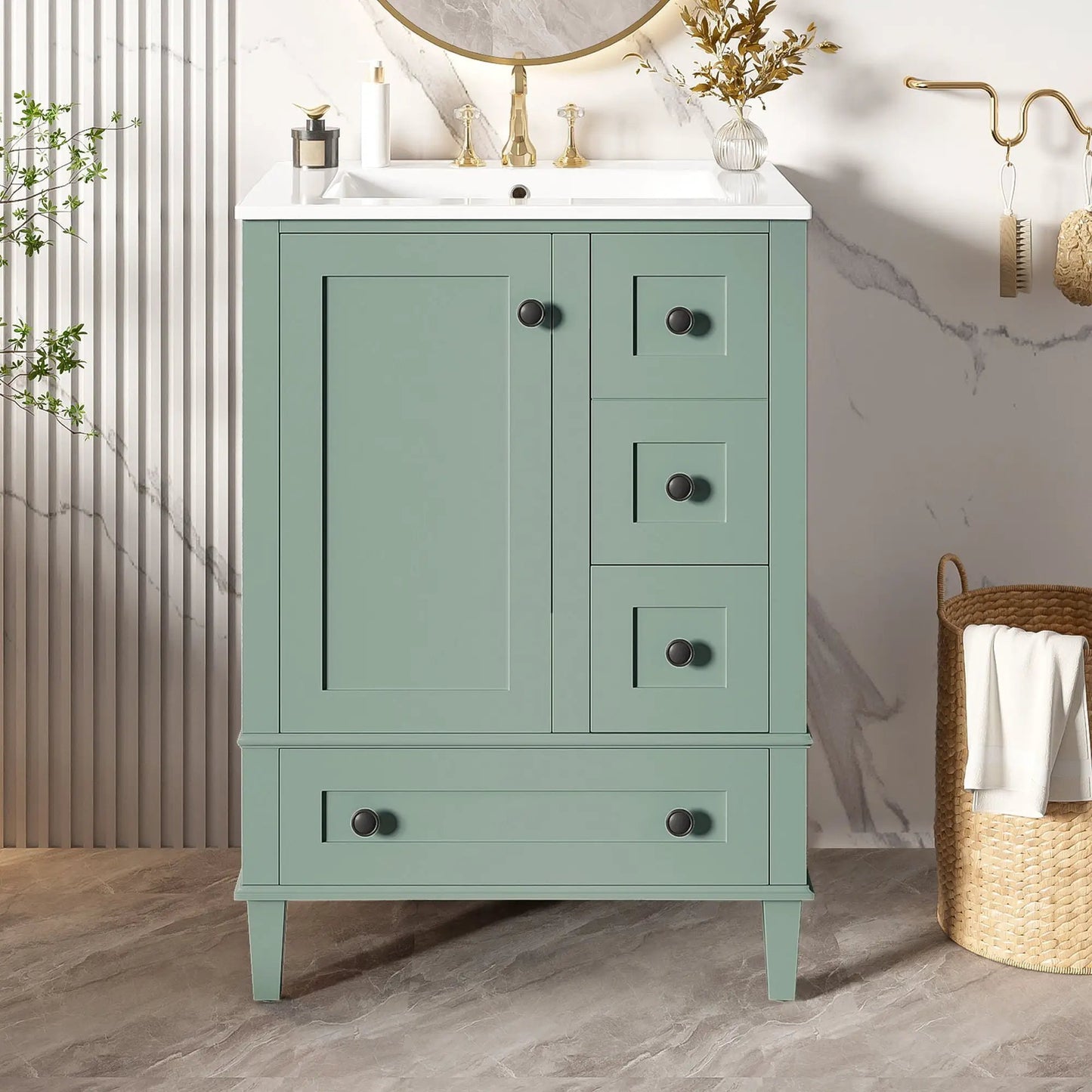 Bathroom Vanity With Basin and Soft Close Drawers