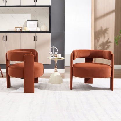 Accent Chair for Living Room velvet orange set of 3 HouseOfZazla on Tampa Home & Garden Store