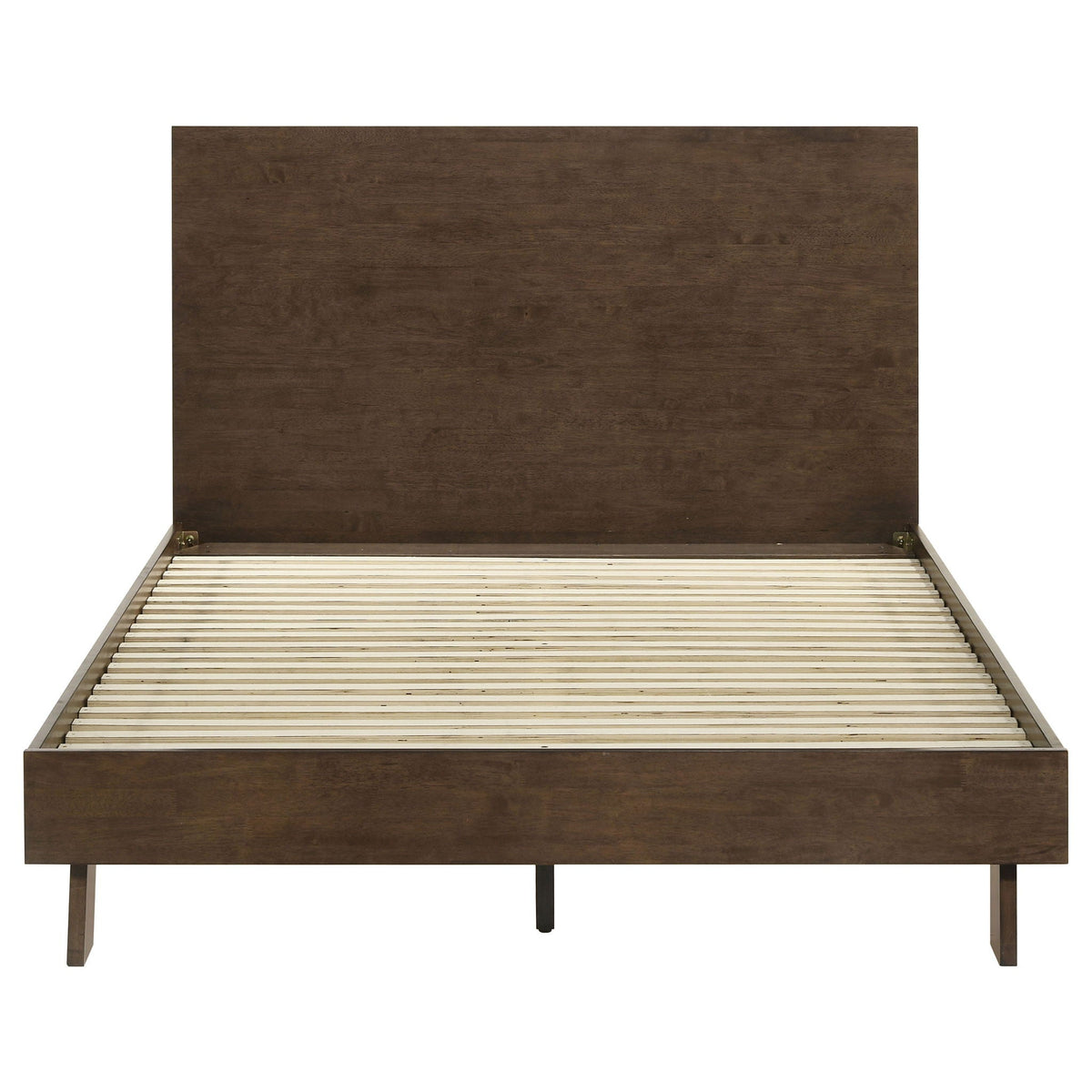 Hemlock platform bed with tall headboard in dark brown finish by HouseOfZazla on Tampa Home & Garden Store