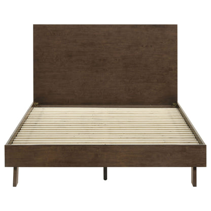 Hemlock platform bed with tall headboard in dark brown finish by HouseOfZazla on Tampa Home & Garden Store