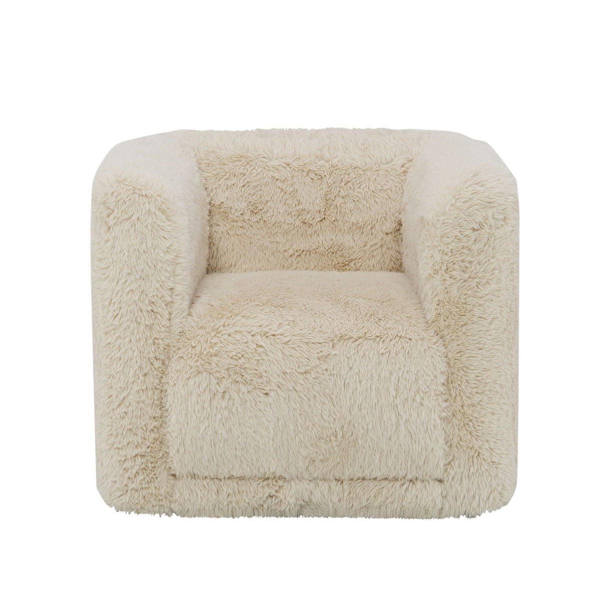 Swivel chair HouseOfZazla sand full foam cushioning with plush faux shearling upholstery on Tampa Home & Garden Store