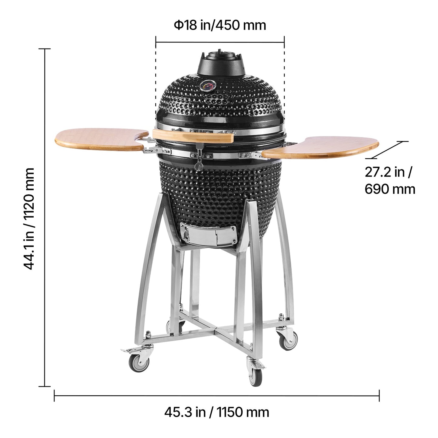 Heavy Duty Kamado Charcoal Smoker and Grill