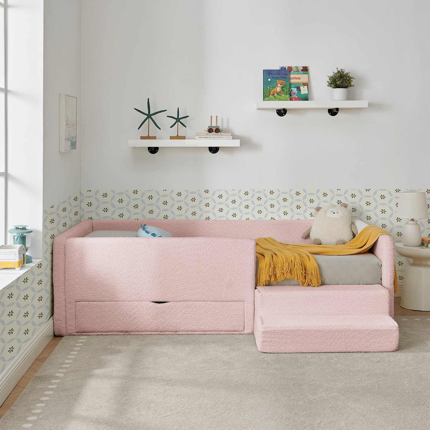 Safe Kids Bed With Guardrails and Storage