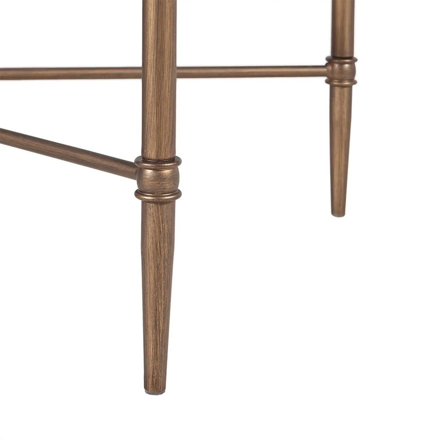 Bronze Metal Coffee Table with Tempered Glass Top