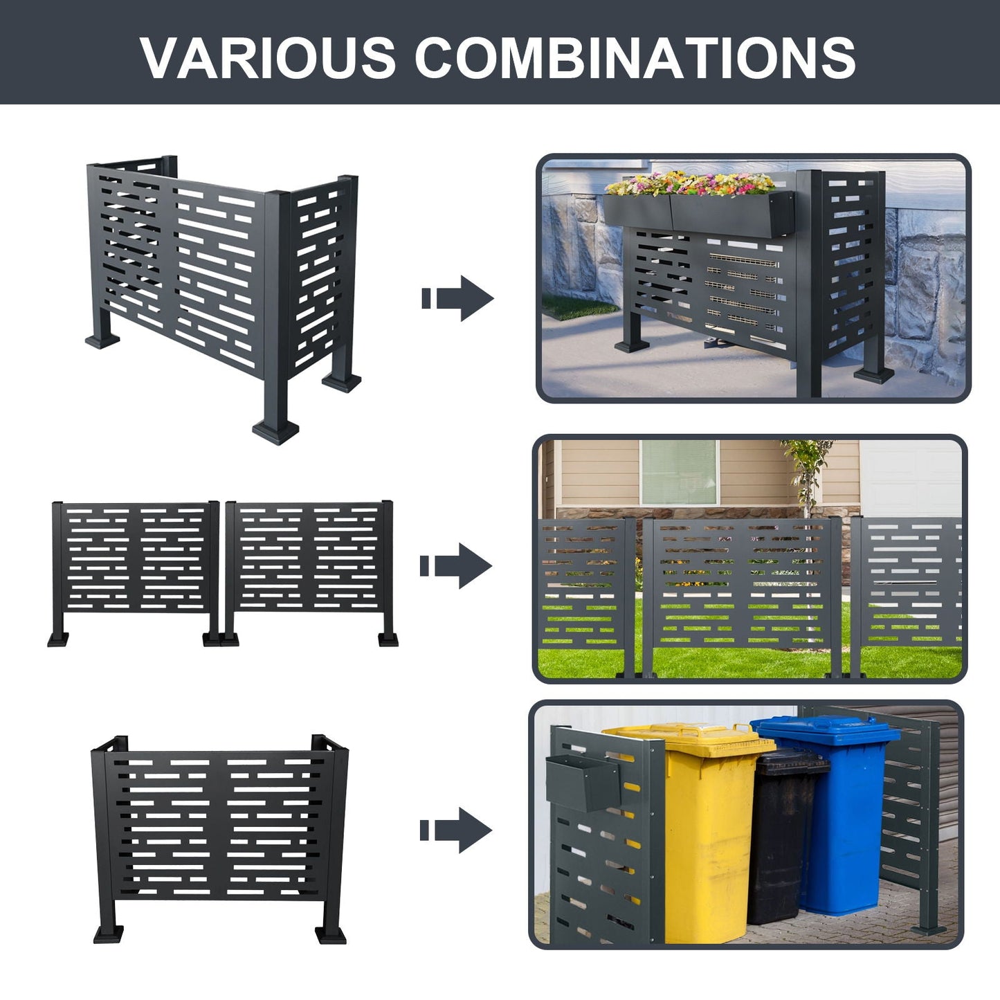 Air Conditioner Privacy Fence Cover and 3 Panels