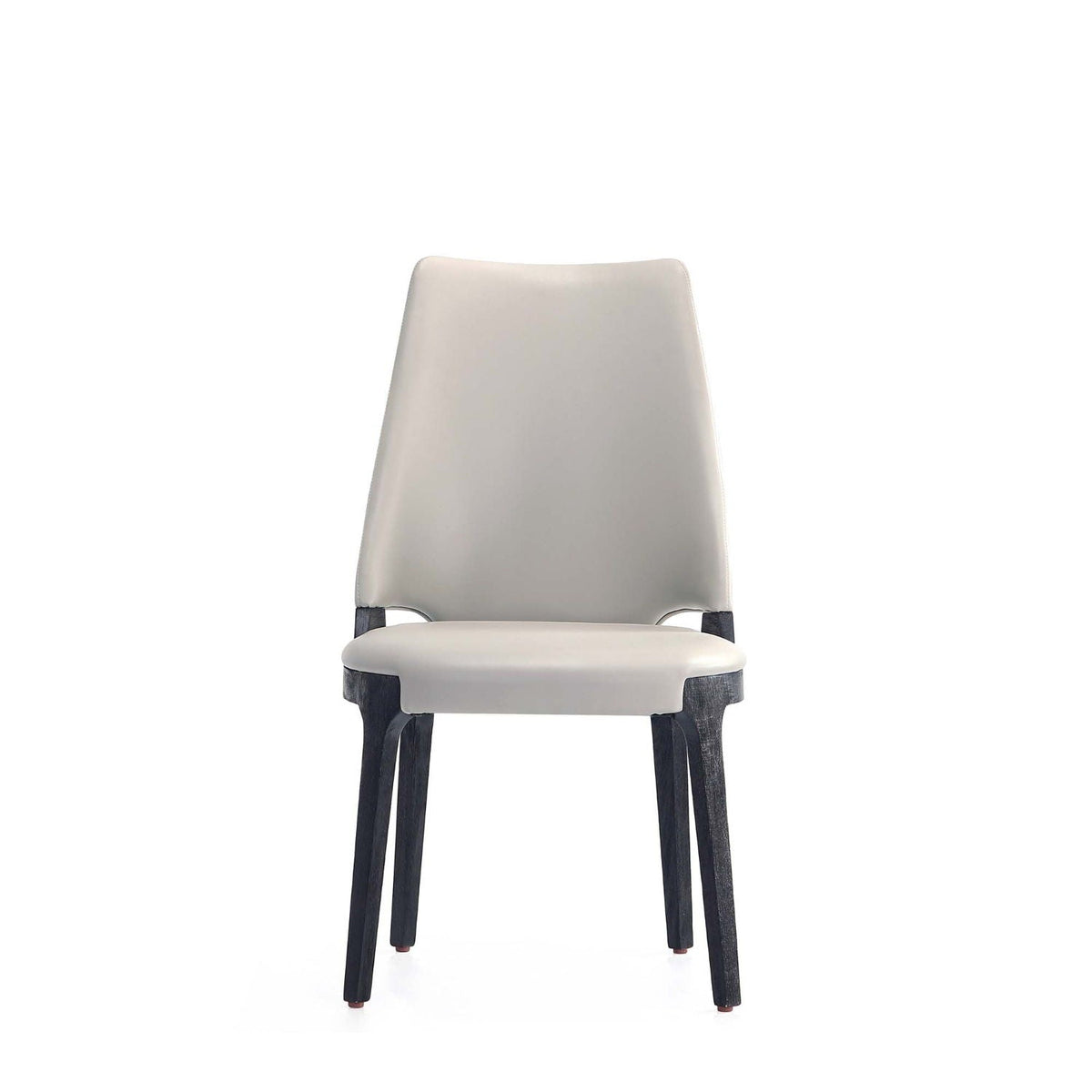 Kara dining chair set of 2 with gray upholstery and solid beech wood frame black legs on Tampa Home & Garden Store