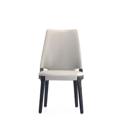 Kara dining chair set of 2 with gray upholstery and solid beech wood frame black legs on Tampa Home & Garden Store