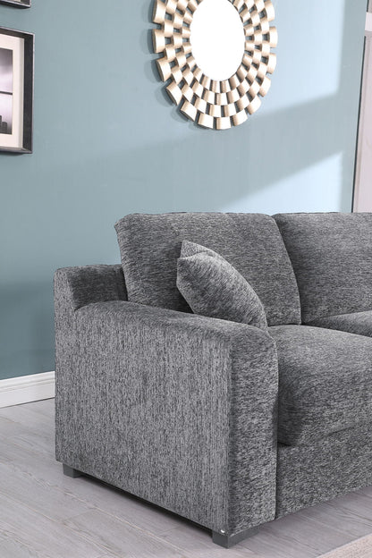 Celine fabric corner sectional sofa in gray with plush cushions on Tampa Home & Garden Store