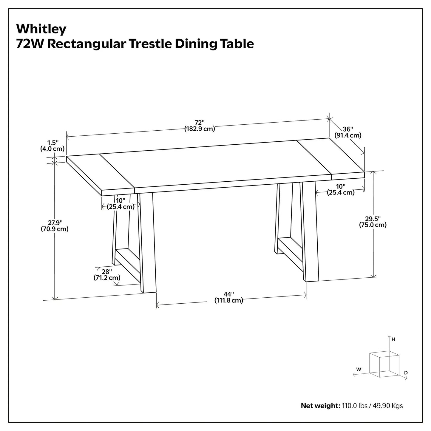 Whitley Dining Table with Mango Wood Eco Finish