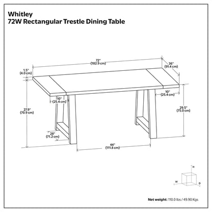 Whitley Dining Table with Mango Wood Eco Finish