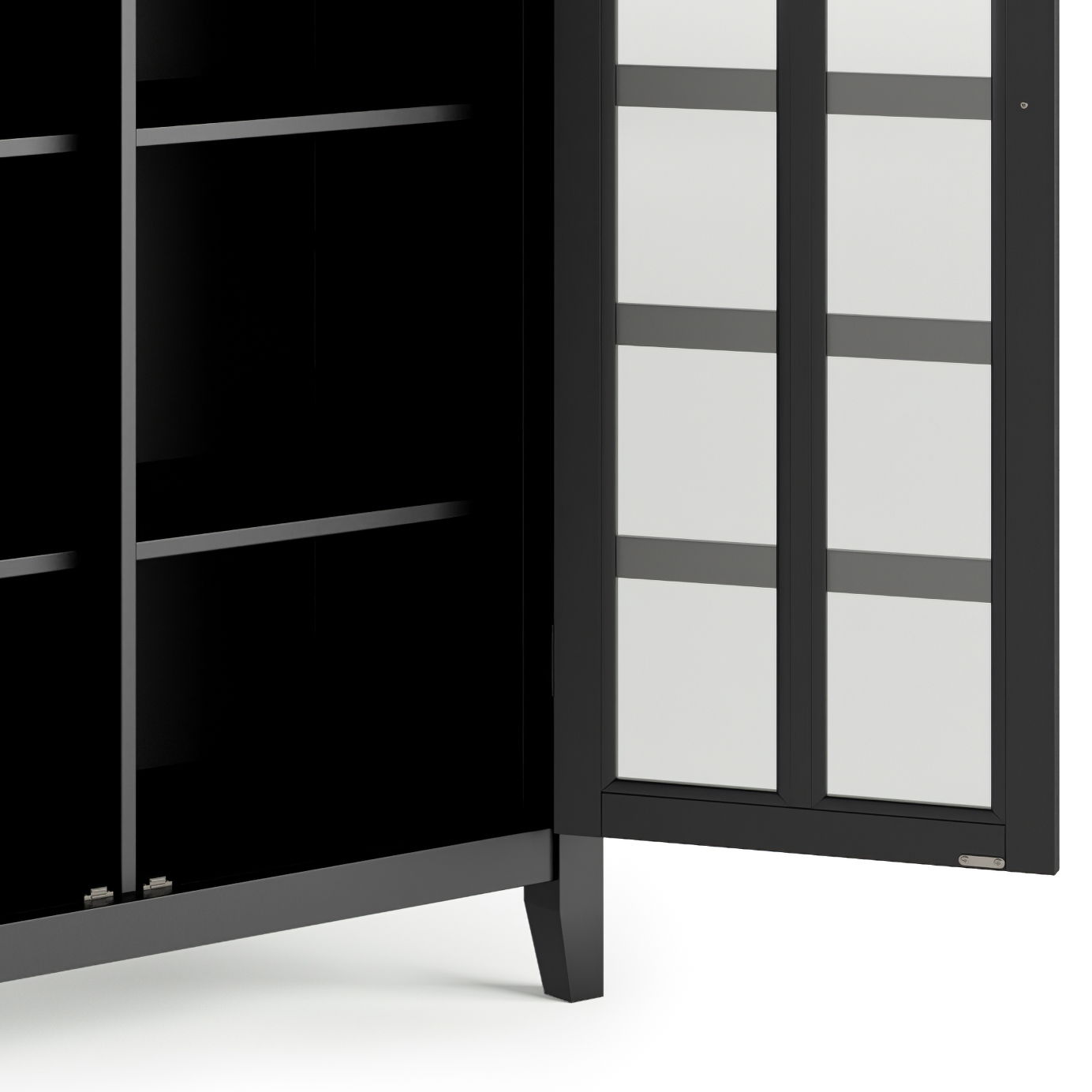 Artisan Handcrafted Medium Storage Cabinet in black with glass doors HouseOfZazla on Tampa Home & Garden Store