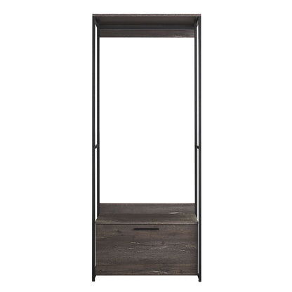 Dark brown walk-in wardrobe with three drawers and shelf by HouseOfZazla on Tampa Home & Garden Store