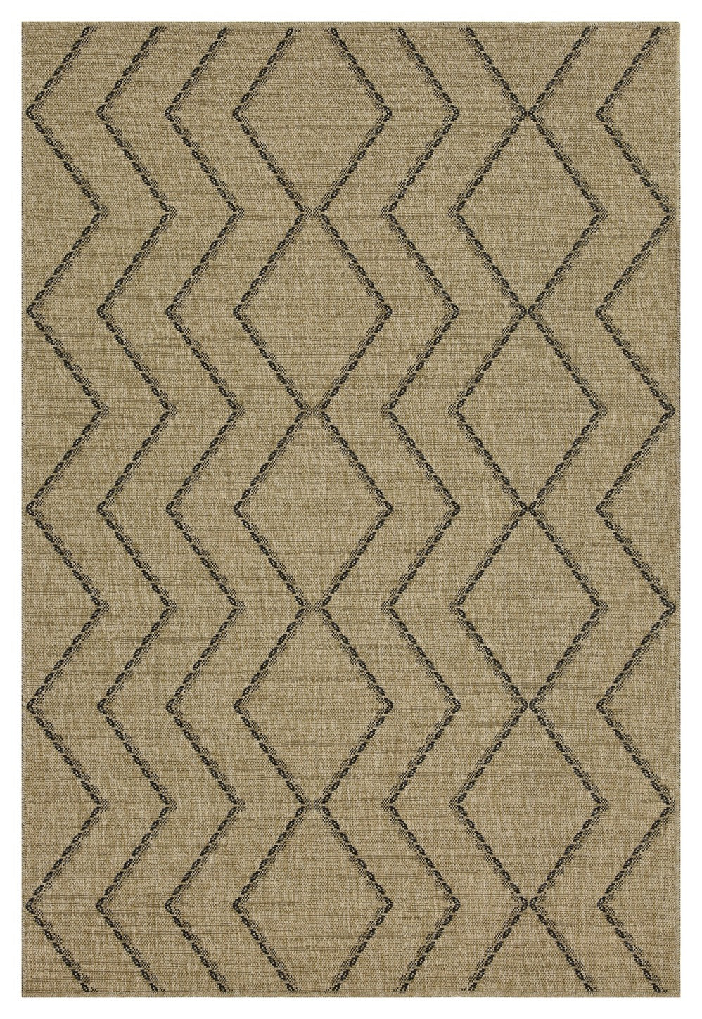Jute/Black Indoor/Outdoor Area Rug by HouseOfZazla, stain-resistant polypropylene on Tampa Home & Garden Store