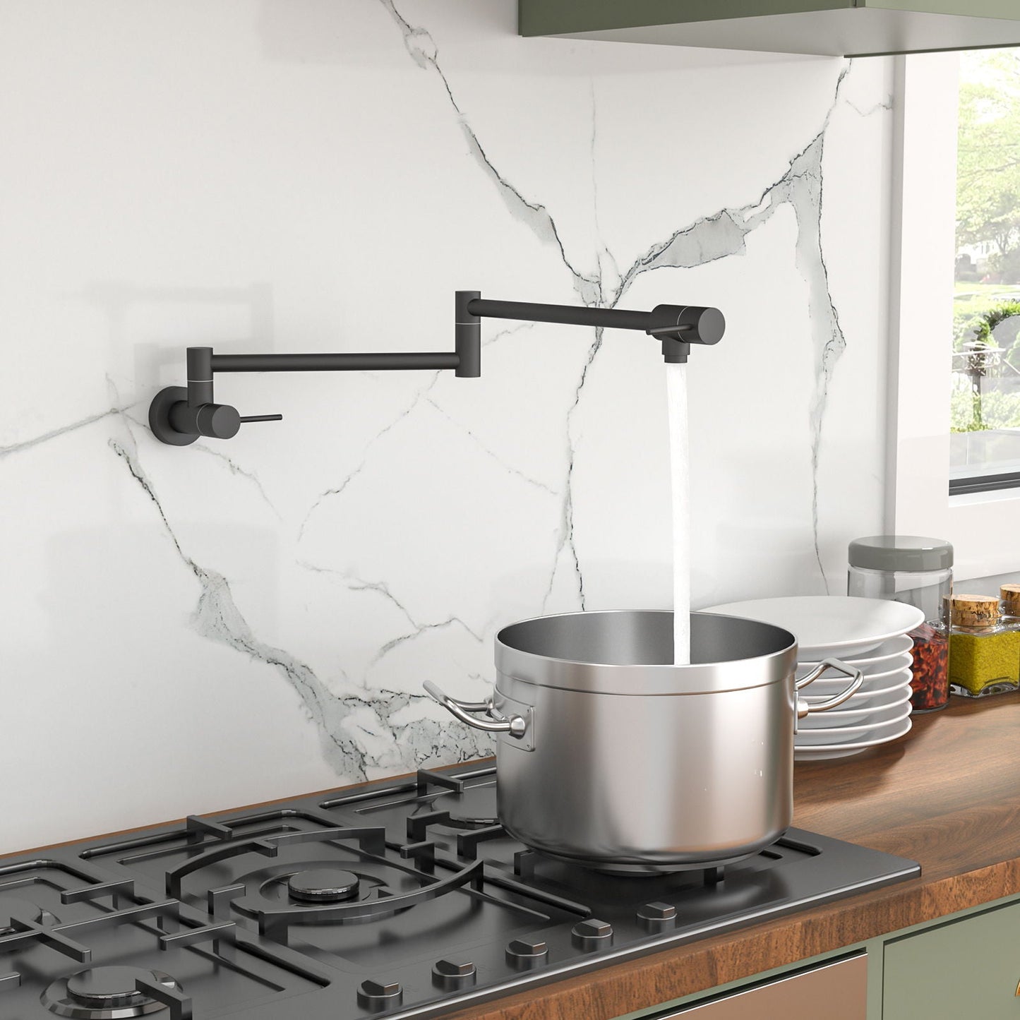 Modern Folding Wall Mount Pot Filler Faucet