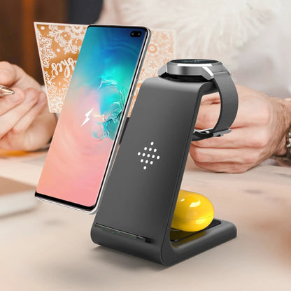 3-in-1 fast wireless charging stand with phone and smartwatch dock FLIPSTYLEZLLC black on Tampa Home & Garden Store