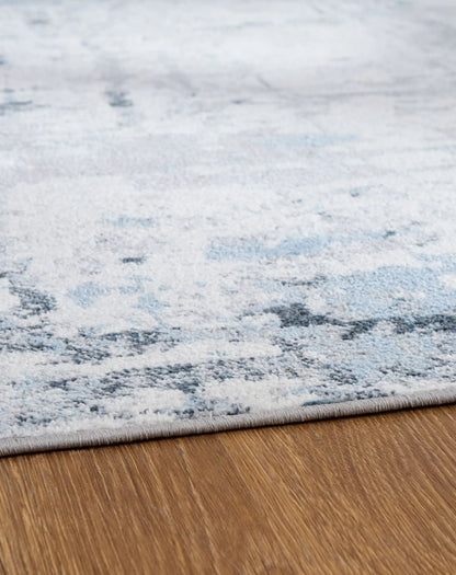 Emertonly Washable Rug With Abstract Blue Gray