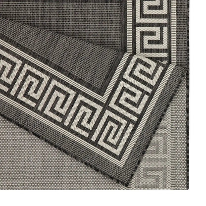 Sunshine polypropylene 2ft7in x 7ft3in runner rug black beige Greek key by Unique Piece Furniture on Tampa Home & Garden Store