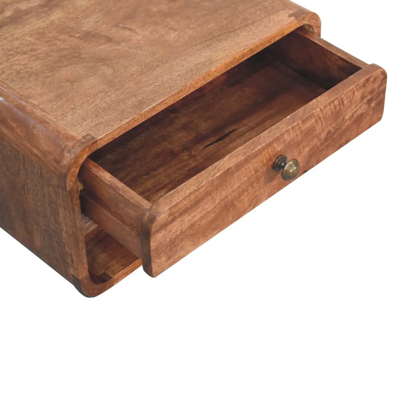 Curve Upper Slot Floating Nightstand with Drawer