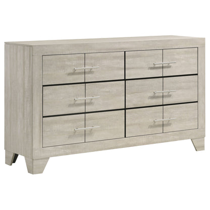 Dresser from Strout 4-Piece Queen Set rustic gray wood with metal pulls on Tampa Home & Garden Store