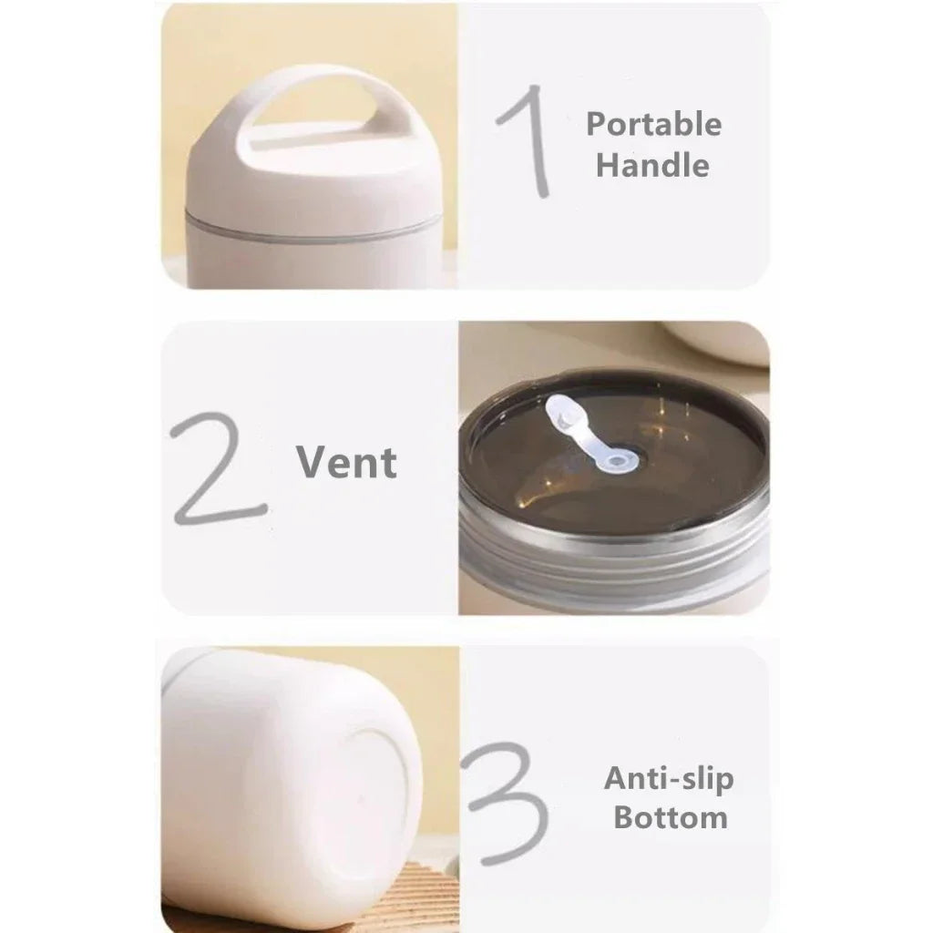 Stainless steel lunch box 1240ML/1590ML with portable handle vent lid and anti-slip bottom on Tampa Home & Garden Store