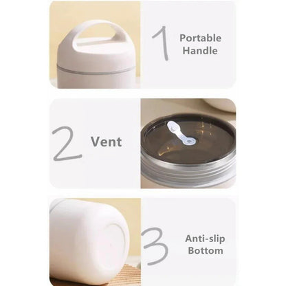 Stainless steel lunch box 1240ML/1590ML with portable handle vent lid and anti-slip bottom on Tampa Home & Garden Store
