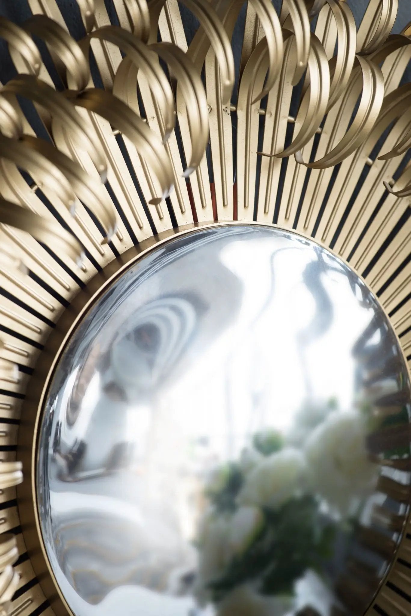 Sunburst design wall mirror gold finish for entryway living room by Unique Piece Furniture on Tampa Home & Garden Store