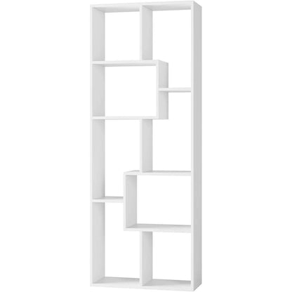 White asymmetrical 5-tier display shelf etagere with square shelves by Unique Piece Furniture on Tampa Home & Garden Store