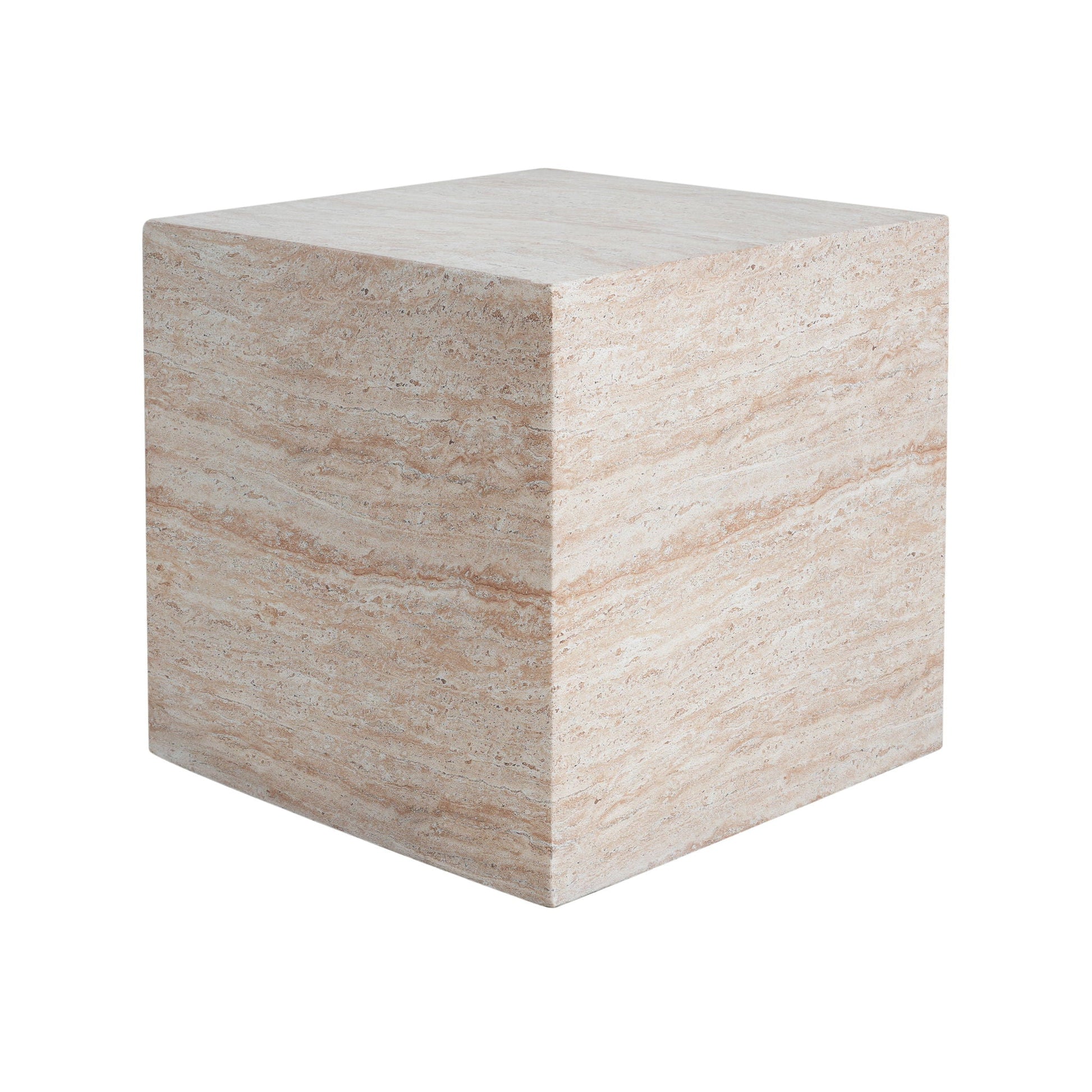 Outdoor Indoor Square Lightweight Side Table beige stone texture by HouseOfZazla on Tampa Home & Garden Store