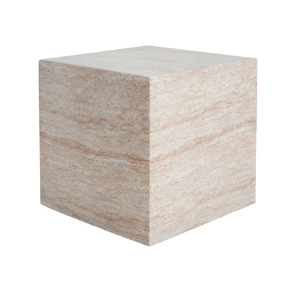 Outdoor Indoor Square Lightweight Side Table beige stone texture by HouseOfZazla on Tampa Home & Garden Store