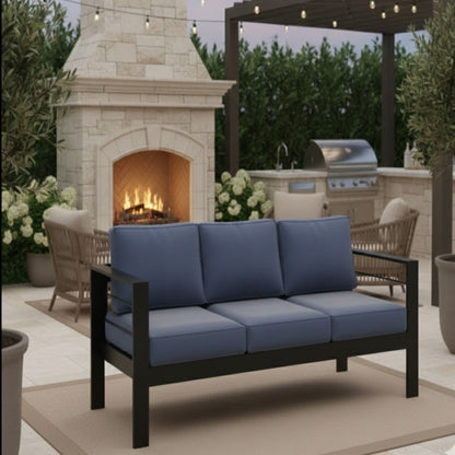 All Weather Patio Sofa and Plush Seat Cushions