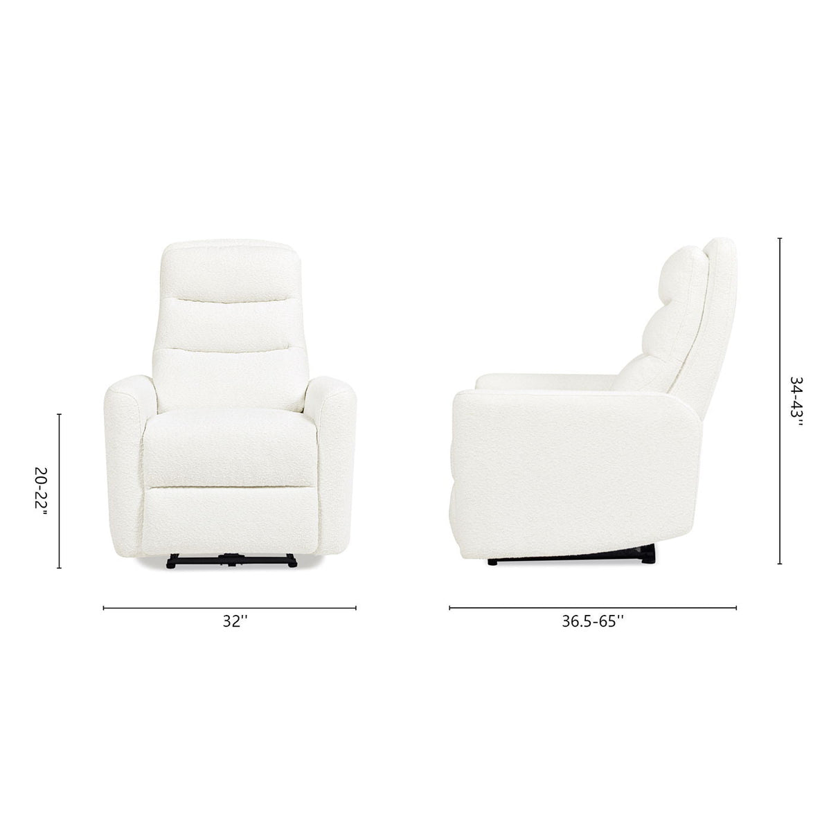 Bloomy High Back Power Recliner Chiffon White