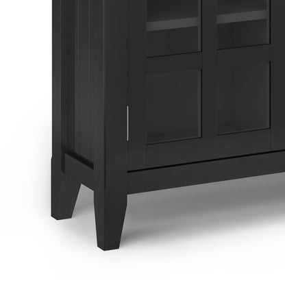 Acadian handcrafted entryway storage cabinet with glass doors in black by HouseOfZazla on Tampa Home & Garden Store