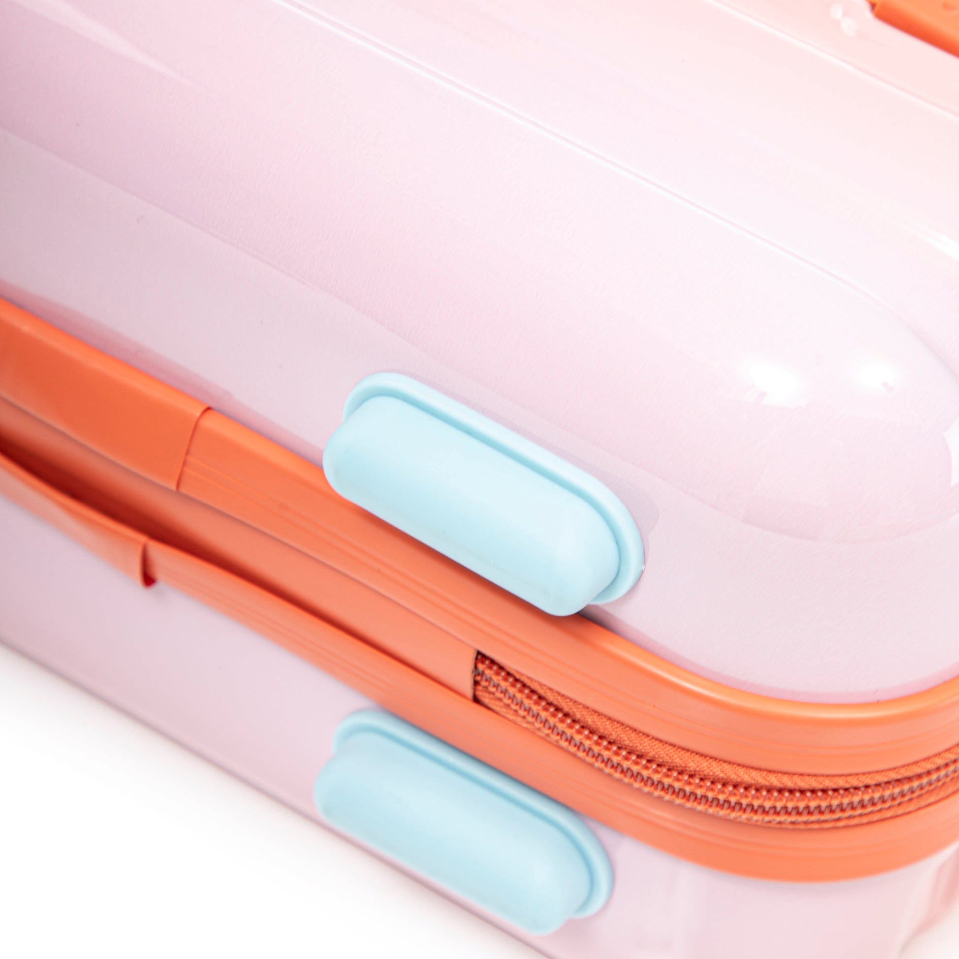 2-Piece PC Spinner Wheel Luggage Set orange body with blue handles HouseOfZazla on Tampa Home & Garden Store